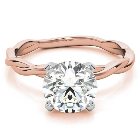 2.0Carat -8.0mm Round Petite Twisted Infinity Moissanite Solitaire Ring - Picture 15 of 16